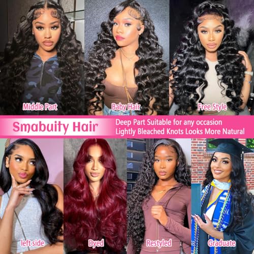 13x6 Body Wave Lace Front Wigs Human Hair HD Transparent Lace Front Wigs Human Hair 180 Density Glueless Frontal Wig for Women Pre Plucked with Baby Hair 22 Inch
