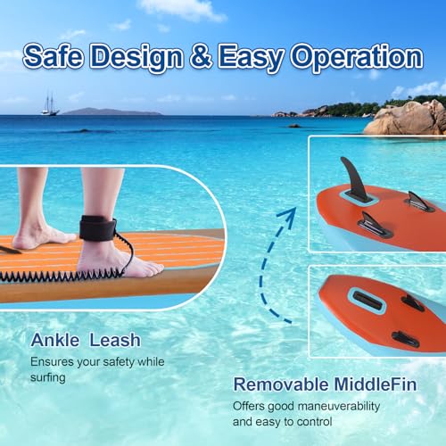 CADALENE Inflatable Stand Up Paddle Board with SUP Accessories, Anti-Slip EVA Deck, Family-Friendly SUP Boards for Adults...