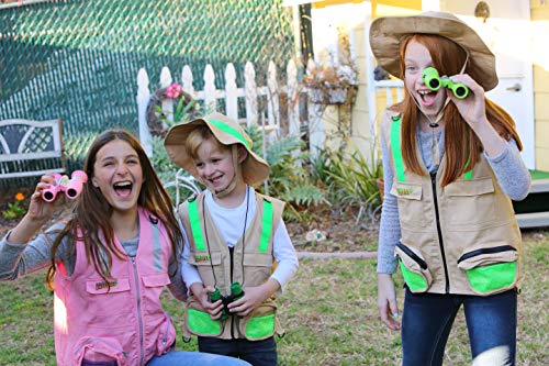 Eagle Eye Explorer Cargo Vest for Kids with Reflective Safety Straps and Floppy Sun Hat