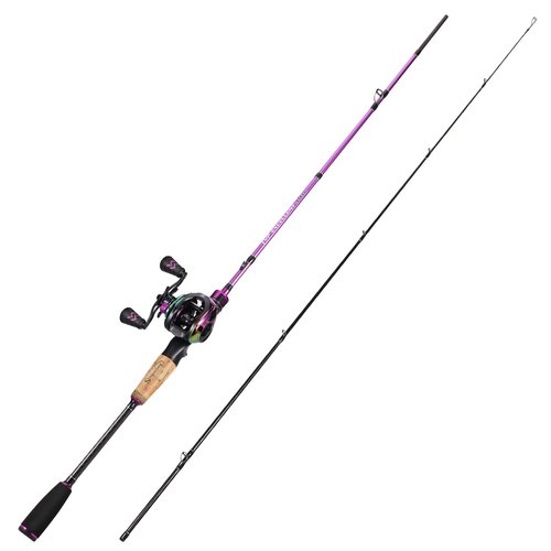 Sougayilang Fishing Rod Reel Combos, Medium Heavy 6'/7' Spinning & Casting Rod with Stainless Steel Guides - Two Pieces -6' Casting Rod with Left Handled