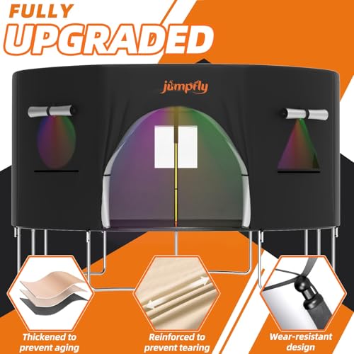 jumpfly 14FT Trampoline Tent for Kids(Tent Only),Fit for 6 Straight Poles Round Trampolines,Trampolien Shade Cover with LE...