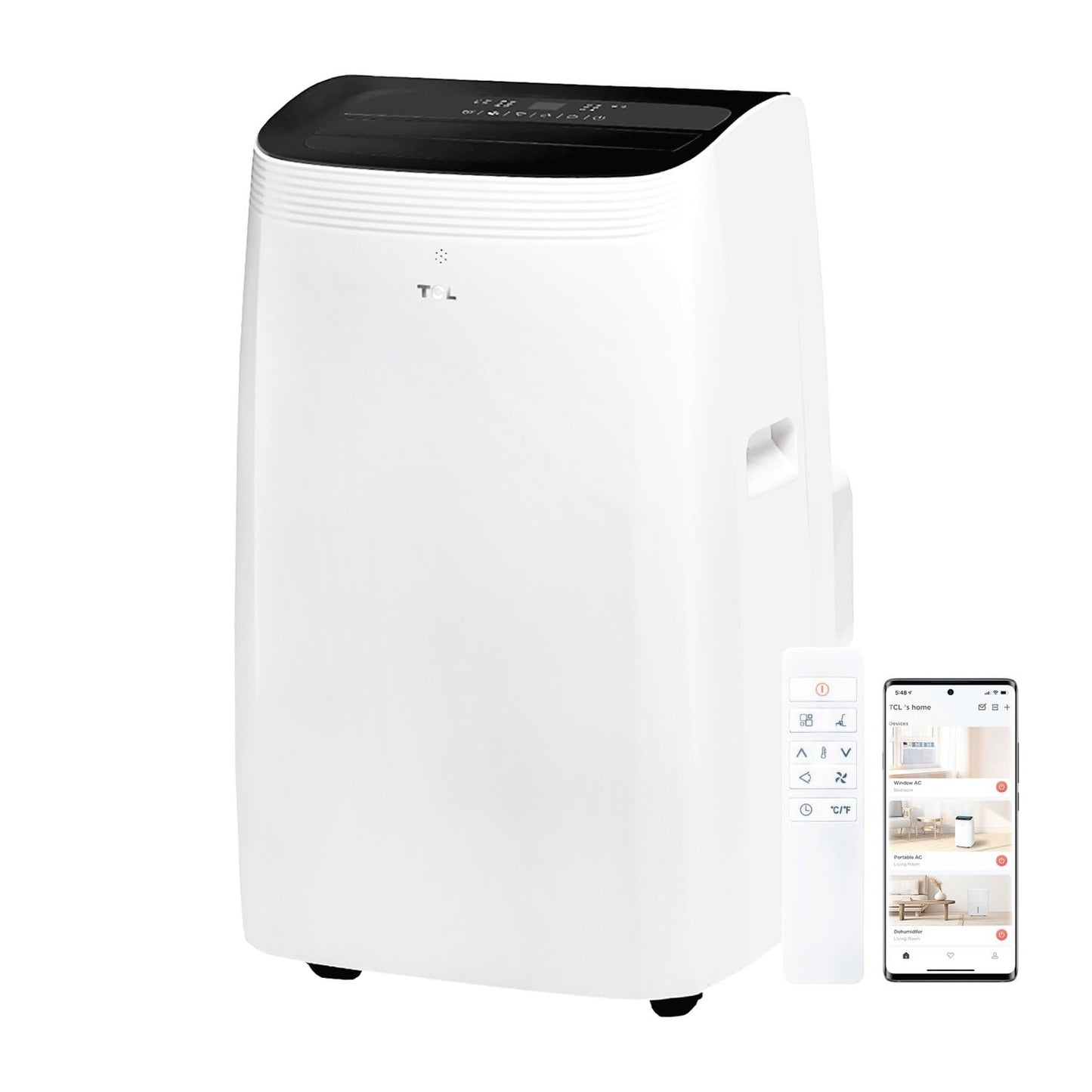 TCL 10,000 BTU Q-Series Ultra-Quiet Dual Hose Portable Inverter Air Conditioner, 450 Sq. Ft. AC Unit, up to 47% Energy Savings,