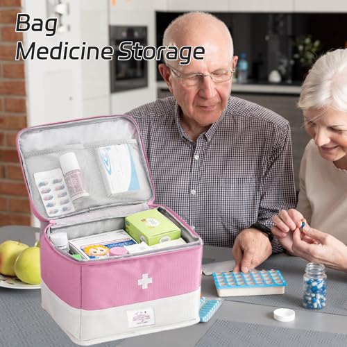 XPAPOV Travel Medicine Bag Organizer, Medical Bag Empty for First Responder Storage, Emergency Medical for Home, Travel, C...