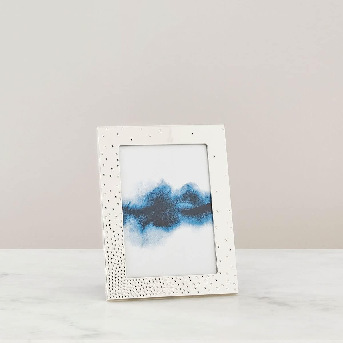 nambe Dazzle Picture Frame, 5" x 7" | Photo Frame with Tempered Glass | Vintage and Contemporary Design | Tabletop Display Family, Friends, Wedding Gift, Home Office Décor | Silver Plate and Glass