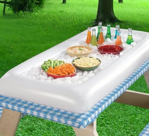 2 Pack Inflatable Serving Bar Buffet Cooler - Ice Tray for Food & Drinks, Portable for Parties, BBQ, Picnic, Pool Keep Col...