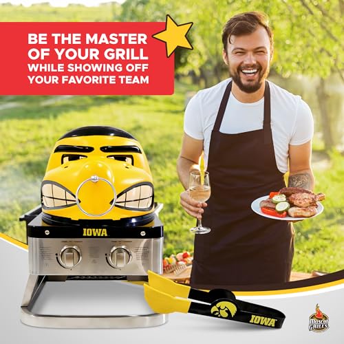 Hawkeye Portable Propane Gas Grill, 16,000 BTU Tabletop Barbecue with 2 Burners, Dual Temp Control for Tailgating, RV, Bac...