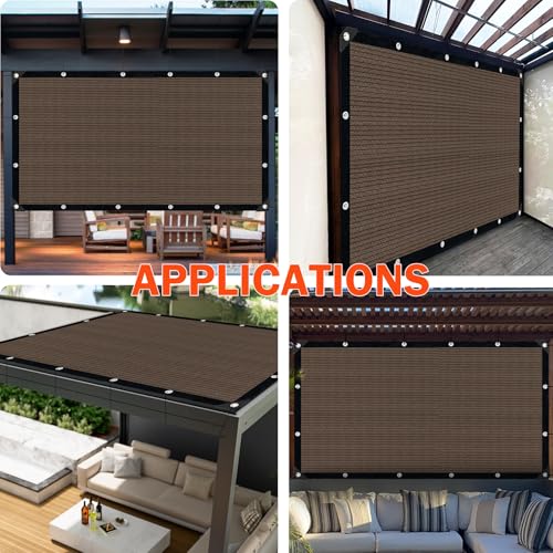 IMSGVIFO Mocha Sun Shade Cloth,Pergola Shade Cover with Reinforced Grommets,90% Shade Fabric Fence Privacy Screen Balcony,...