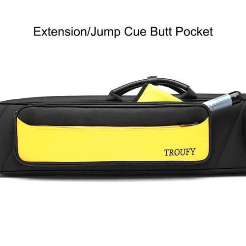 TROUFY High Capacity 4x4 Pool Cue Case with Backpack Straps for 4 Butts 8 Shafts /4B4S Billiard Cue Sticks