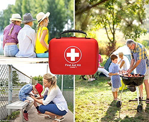 Compact First Aid Kit (228pcs) Designed for Family Emergency Care. Waterproof EVA Case and Bag is Ideal for The Car, Home,...