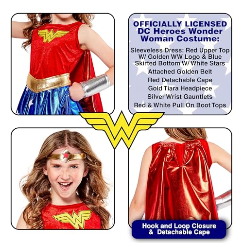 DC Comics: Wonder Woman Costume for Kids by Rubies, Girl's Large
