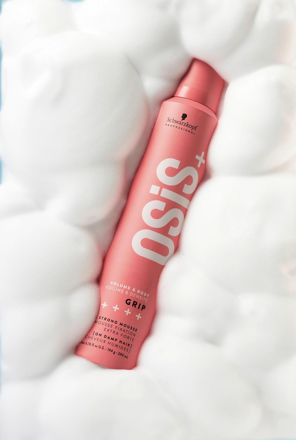 OSiS+ Grip Extreme Hold Mousse, 6.76 oz (2 Pack) - Extra Strong Control and Volume with Lasting Definition and Natural Shine - V