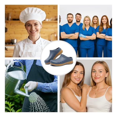 youermei Slip-On Men's Clogs Women's Mules, Lightweight Work Sandals with Removable EVA Footbed, Arch Support, Non Slip Cl...