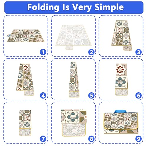 SHANQUAN Picnic Blankets Outdoor, 59''x79'' Large Beach Blanket Waterproof Sandproof Foldable Picnic Mat, Grass Lawn Park ...