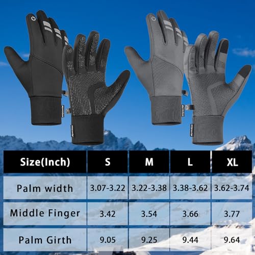 Touchscreen Thermal Gloves Insulated Outdoor Gloves for Men Women Sports Running Cycling Hiking Driving Skiing