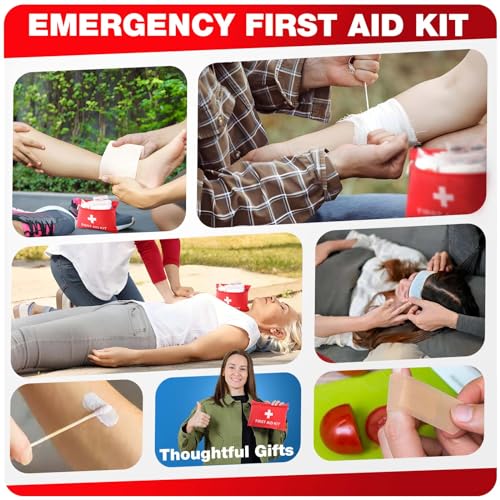 First Aid Kit for Home Car Travel 107 Piece Emergency Kits for Hiking Camping Small Trauma Kit for Boat Vehicle Lightweigh...