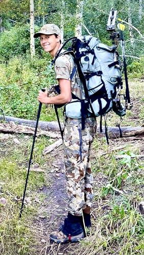 hunting backpack with tripod, Bipod, Binocular case, Trekking poles and meat shelf. Designed by Hunters for Hunters in the...