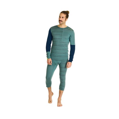 Ortovox 185 Rock'n'Wool Long Sleeve for Men | Extra Soft Merino Wool Base Layer for Winter Touring, Skiing & Snowboarding - Sweet Alison - L
