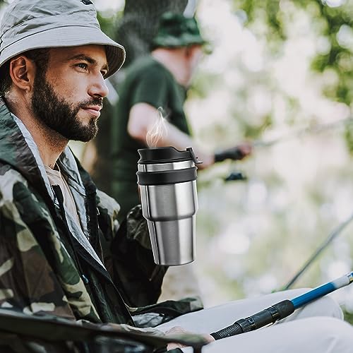 ALOUFEA 20 oz Insulated Coffee Mug Tumbler with Handle, Stainless Steel Travel Mug Tumbler with Lid and Straw,Double Wall ...
