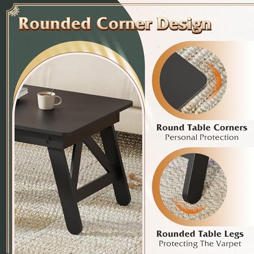 WLIVE Folding Coffee Table, Modern Portable Small Coffee Table with No Assembly Needed for Living Room, Home, Small Space,...