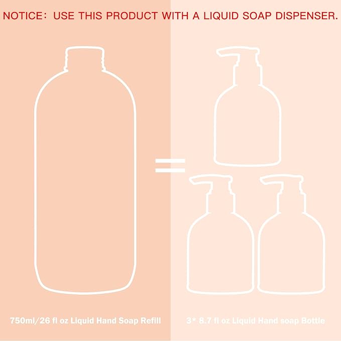 ROMIIE ZOI Liquid Hand Soap Refills, Gardenia, Gentle & Moisturizing Formula, 750 ML/ 26 FL.OZ