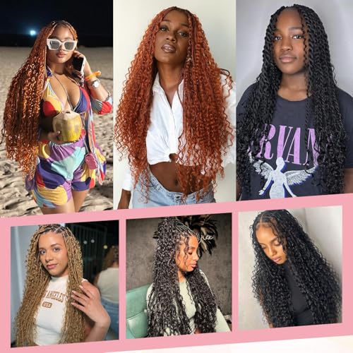 Urbeauty Human Braiding Hair #27 Color, Deep Wave Bulk Human Hair for Micro Braiding No Weft, Curly Human Hair for Boho Braids, Knotless/Goddess/Bohemian/Gypsy/18/20 Inch 100gram