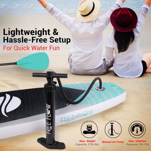 SereneLife Inflatable Stand Up Paddle Board with Premium SUP Accessories – Wide Stable Design with Non-Slip EVA Deck Pad f...