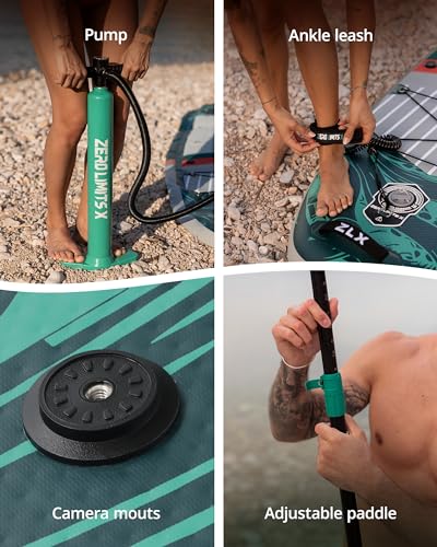 2 PCS Paddle Board - 10.5 FT Inflatable Stand Up Paddle Board with Accessories & 11.5 FT Inflatable Stand Up Paddle Board ...