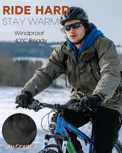 FURTALK Winter Gloves for Men Women Waterproof Windproof Cold Weather Touchscreen Warm Ski Snow Outdoor Work Fleece Lined