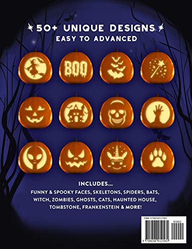 Pumpkin Carving Stencils: 50 Halloween Templates for Carving Pumpkins, Decorating and Painting Crafts