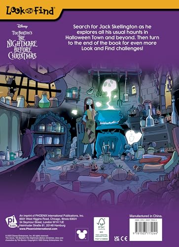 Disney Tim Burton's The Nightmare Before Christmas - Where’s Jack? Look and Find Activity Book - PI Kids