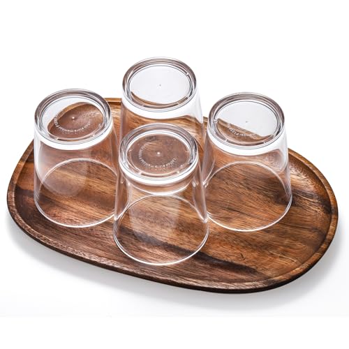 Noamus 9 Pack Plastic Drinking Glasses, 12 Oz Unbreakable Acrylic Water Tumblers, Reusable Shatter-Proof Clear Glasses, Wh...