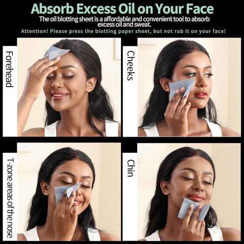 FANDAMEI 600 Counts Oil Blotting Sheets For Face, Blotting Paper for Oily Skin, Oil Control Film, Oil Absorbing Sheets For Face, Oil Absorbing Tissues, Oil Blotting Papers