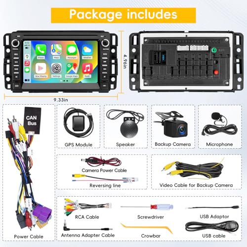 Car Radio Stereo for Chevy Silverado 2007-2014 Tahoe GMC Sierra Yukon,2+64G Android 13 Touch Screen Head Unit with CarPlay...