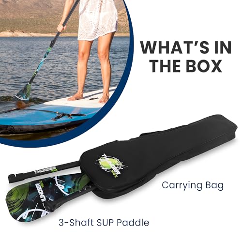 SereneLife Stand Up Paddle Board Paddle, 3-Shaft Adjustable SUP Paddle with Teardrop Blade, Lightweight Carbon Fiber Desig...