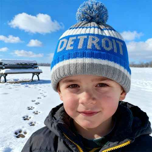 Kids Beanie Hat with Pom,Children Warm Knitted Pompom Hat,Boys Girls Beanie Cap&Winter Hat,Knitted hat Gift for Fans.