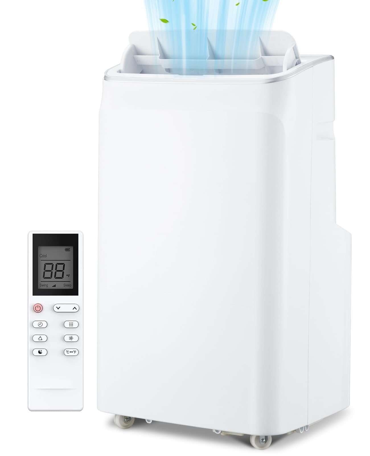 12000 BTU Portable Air Conditioners with Remote Control, 3 in-1 Free Standing Cooling AC Unit with Fan & Dehumidifier, Cools Room up to 500 sq.ft, Auto Swing,Smart Sleep Mode for Bedroom, Indoor Rooms