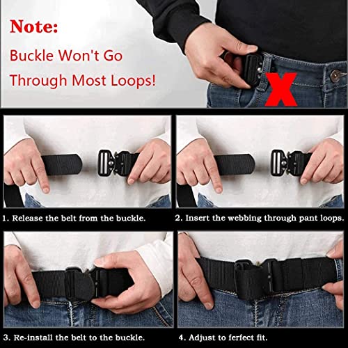 Men's Tactical Belt - Heavy Duty Nylon Web Belt with Quick Release Buckle