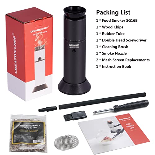 CREATIVECHEF Bartender Kit with Cocktail Smoker, 8 Pieces Whiskey Smoker Kit, Bar Set with Cocktail Shaker, Bartending Kit...