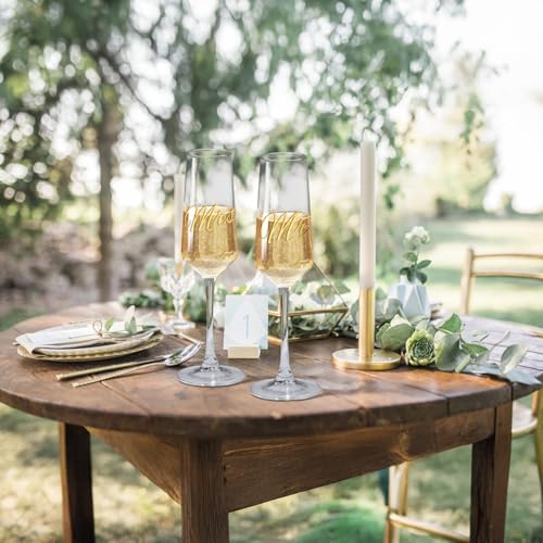 PARACITY Mr and Mrs Wedding Champagne Flutes Set of 2, Bride and Groom Champagne Glasses, Bridal Shower Gifts, Engagement ...
