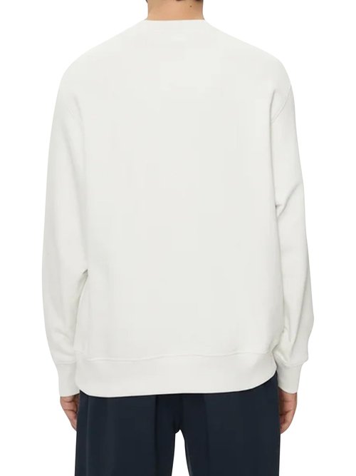 Armani Exchange Men's Logo Textured Cotton Fleece Sweatshirt, Off White, XX-Large