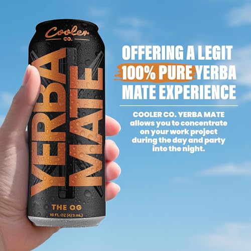 COOLER CO. | YERBA MATE | 12 Pack | 100% Organic Yerba Mate Caffeine | 150 mg Caffeine | 3 Organic Ingredients | Natural I...