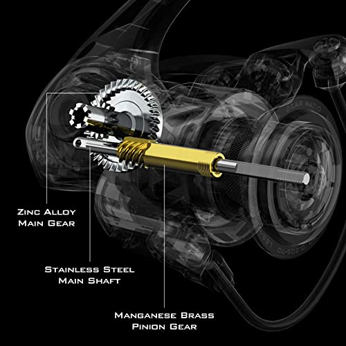 KastKing Zephyr Spinning Reel,Size 2000 Fishing Reel & KastKing Crixus Fishing Rods, Spinning Rod 6ft 6in-Medium - Fast-2pcs