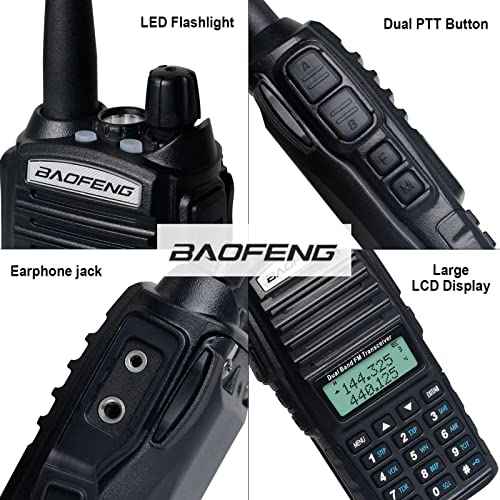 BaoFeng UV-82 High Power BaoFeng Radio Ham Radio Handheld 2 Way Radio Walkie Talkies with Earpiece,Handheld Speaker Mic and Programming Cable (2 Pack-Black)