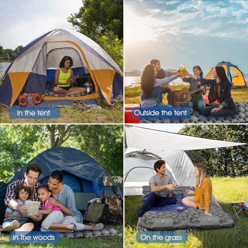 HiiPeak Sleeping Pad for Camping- Ultralight Inflatable Sleeping Mat with Built-in Foot Pump & Pillow, Upgraded Compact Ca...