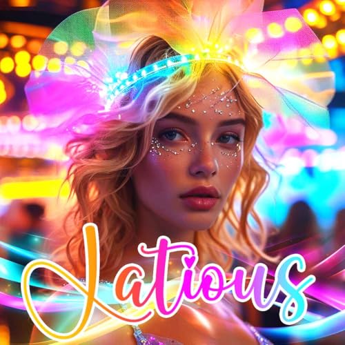 Latious LED Crown Headband White Light Up Feather Headpiece Glow Rave Headbands for Bride and Women (White-Colorful Light)