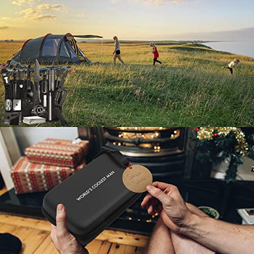 LANKAMO Emergency Survival Kit Gifts for Men Husband Dad, 34 in 1 Survival Gear and Equipment for Camping Hiking Outdoors ...