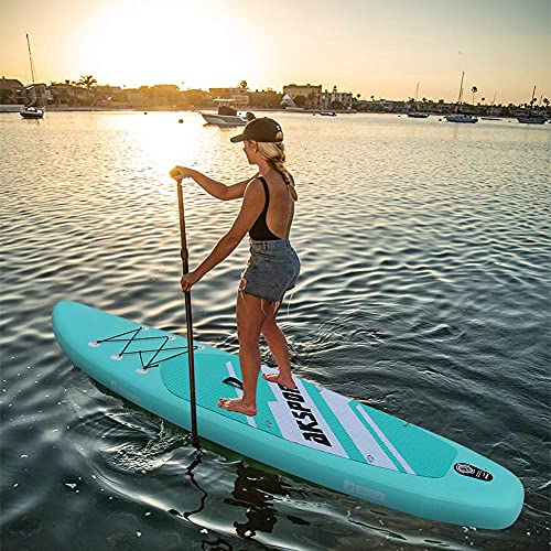 AKSPORT Inflatable Stand Up Paddle Board, SUP Board with All Accessories, Wide Stable Design, Non-Slip Deck, Inflatable Pa...