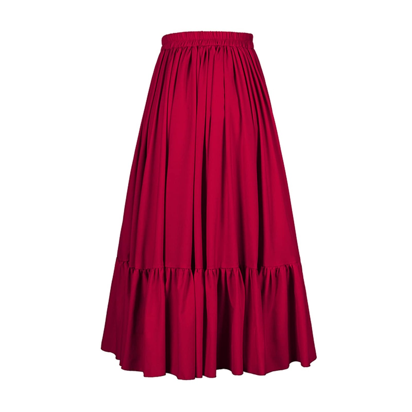 Qosivfey Women's Long Dress Gothic Steampunk Victorian Renaissance High Low Skirt(YMX2022017,S)