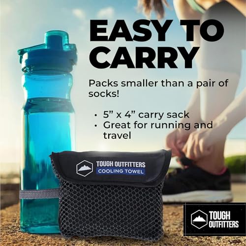 Tough Outdoors Cooling Towel - Cooling Towels for Neck & Face - Ice Wrap & Sweat Rag for Camping Gym Yoga & Sports - Worko...