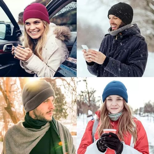 Winter Warm Cycling Hat Thermal Windproof Fleece Keep Warm Skull Cap Cold Proof Outdoor Sports Hiking Running Ski Beanie Cap